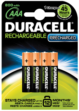[TIM-203822] Batterij Duracell recharged ultra oplaadbaar AAA (4)