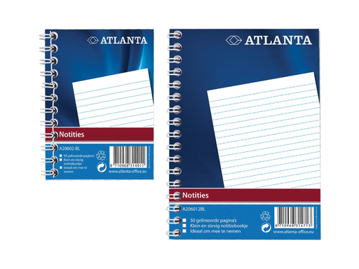 [TIM-2206126] Notitieboek Jalema Atlanta A6 gelijnd blauw