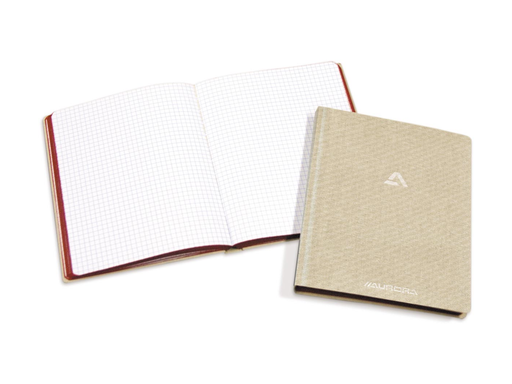 [TIM-23196S] Copybook Aurora linnen kaft 14,5x22cm geruit 384blz grijs