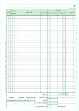 [TIM-23550E] Kasboek Exacompta karton 29,7x21cm 50blad dupli franstalig