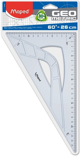 [TIM-242626] Tekendriehoek winkelhaak Maped geometric 26cm 60° blauw
