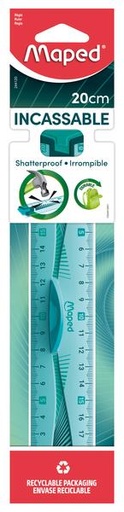 [TIM-244120] Meetlat plastic Maped flex dubbele gradatie 20cm assorti