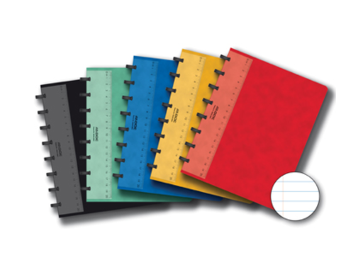 [TIM-3011100] Schrift Adoc Classic Lyon karton A5 gelijnd 144blz met meetlat en kantlijn assorti