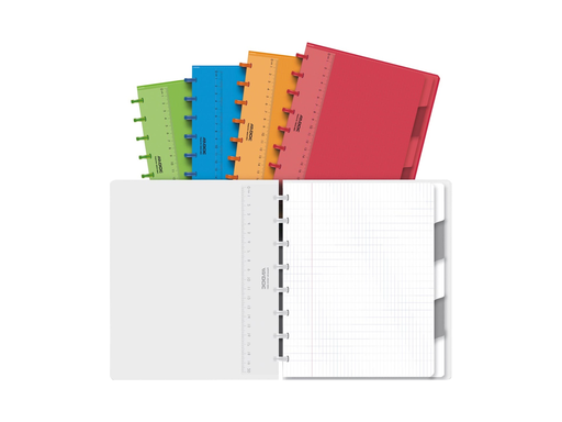 [TIM-3048001] Schrift Adoc Colorlines PP A5 commercieel geruit 144blz met tabs, meetlat en elastiek assorti