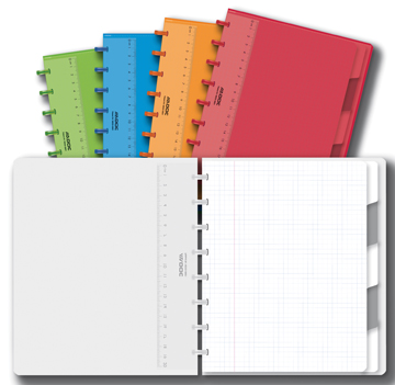 [TIM-3055001] Schrift Adoc Colorlines PP A5 geruit 144blz met tabs, meetlat en elastiek assorti