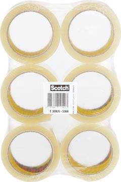 [TIM-309BC5T] Verpakkingstape Scotch geluidsarm 50mmx66m transparant (6)