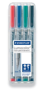 [TIM-311WP4] Non-permanent marker Staedtler Lumocolor OHP 311 ronde punt 0,4mm assorti (4)
