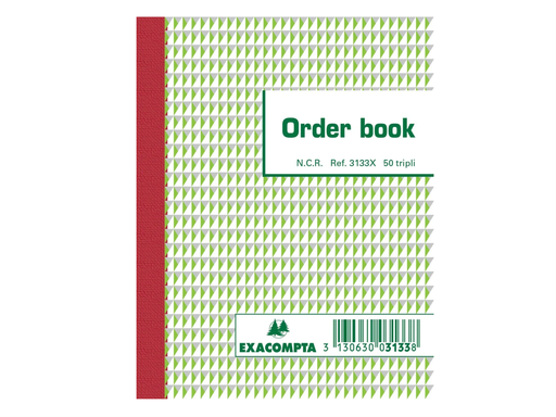 [TIM-3133X] Orderboek Exacompta karton 13,5x10,5cm 50blad tripli gelijnd