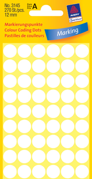 [TIM-3145] Etiketten Avery Ø12mm wit (270)