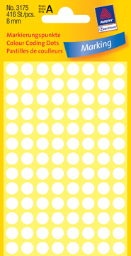 [TIM-3175] Etiketten Avery Ø8mm wit (416)