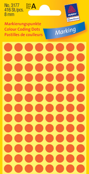 [OUT-3177A] Etiketten Avery Ø8mm roze (416)