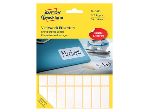 [TIM-3323] Etiketten Avery 38x14mm wit (928)