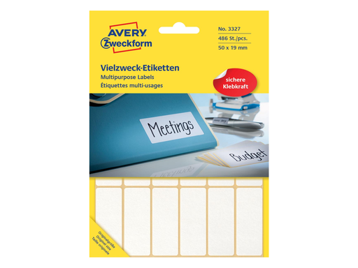 [TIM-3327] Etiketten Avery 50x19mm wit (486)