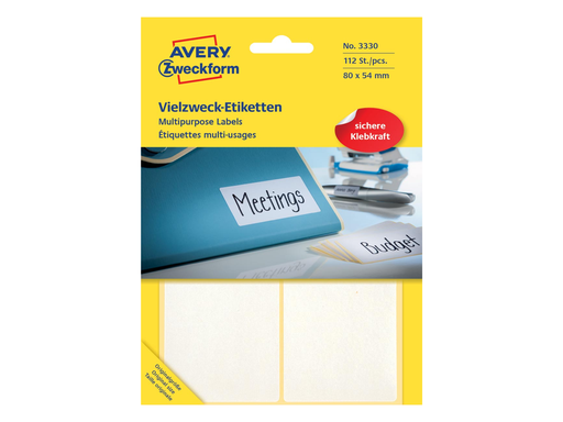 [TIM-3330] Etiketten Avery 80x54mm wit (112)