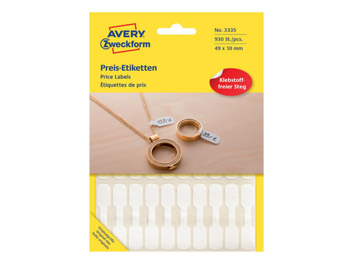 [TIM-3335] Etiketten Avery 54x11mm voor juwelen wit (924)