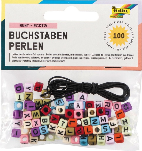 [TIM-33913] Letterkralen Folia inclusief 1m elastische draad assorti (100)