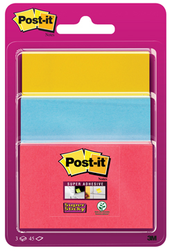 [TIM-3432S3P] Memoblok Post-It Super Sticky ≠ formaten assorti (3)