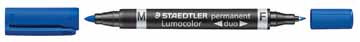 [TIM-3483S] Permanent marker Staedtler Lumocolor Duo 348 ronde punt blauw