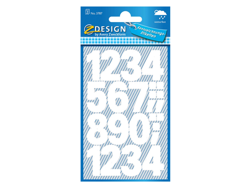 [TIM-3787] Etiketten Avery 0-9 groot 2vel waterbestendig wit