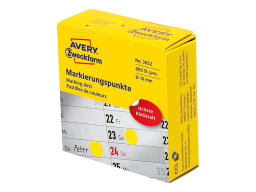 [TIM-3852] Marking Dots Avery Ø10mm geel (800)