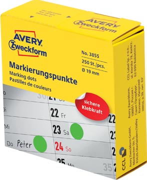 [TIM-3855] Marking Dots Avery Ø19mm groen (250)