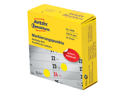 [TIM-3856] Marking Dots Avery Ø19mm geel (250)