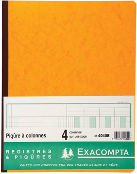 [TIM-4040E] Register Exacompta karton 32x25cm 80blad 4 kolommen