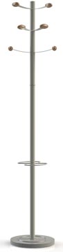 [TIM-4069048] Kapstok Unilux Bouquet hoogte 175cm 6 kledinghaken grijs/hout