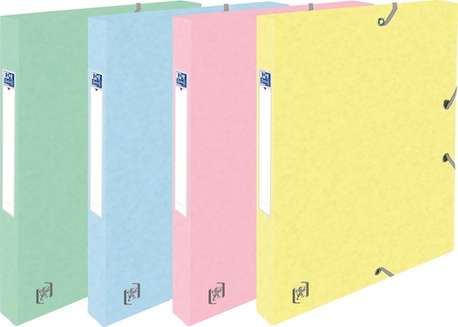 [TIM-4132070] Elastobox Oxford Top File+ karton A4 rug 25mm assorti pastel (4)