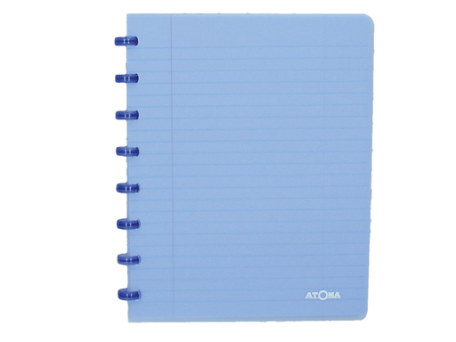 [TIM-4135602] Schrift Atoma Trendy PP A5 gelijnd 144blz transparant blauw