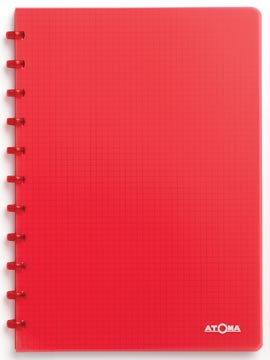 [TIM-4137304] Schrift Atoma Trendy PP A4 geruit 144blz transparant rood