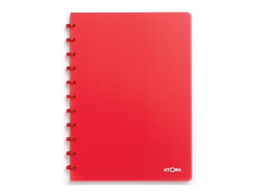 [TIM-4137304] Schrift Atoma Trendy PP A4 geruit 144blz transparant rood