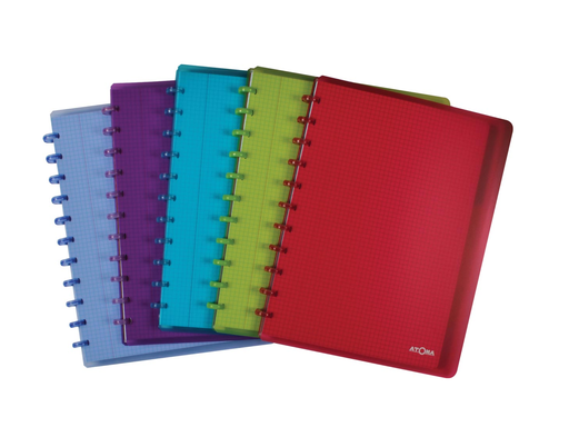 [TIM-41383] Schrift Atoma PP A4 maxi geruit 120blz met tabs en 5 showtassen transparant assorti