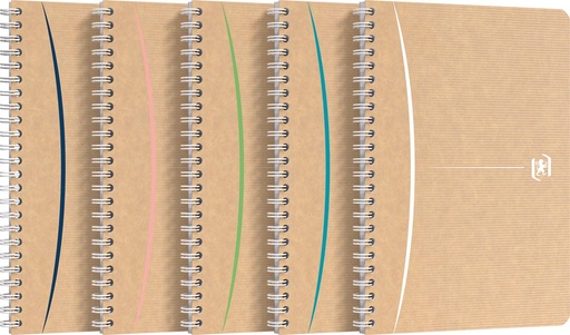 [TIM-4141845] Spiraalschrift Oxford Touareg karton A5 gelijnd 180blz assorti