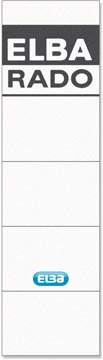 [TIM-420960] Rugetiket Elba Rado Plast karton 44x159mm wit voor ordners van 80mm (10)