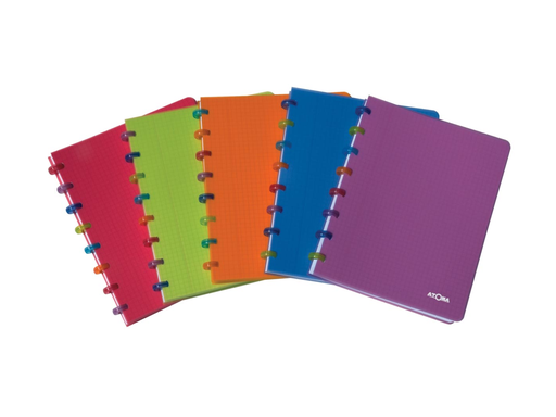 [TIM-45357] Schrift Atoma Tutti Frutti PP A5 geruit 144blz transparant assorti