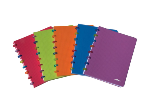 [TIM-45361] Schrift Atoma Tutti Frutti PP A5 commercieel geruit 144blz transparant assorti