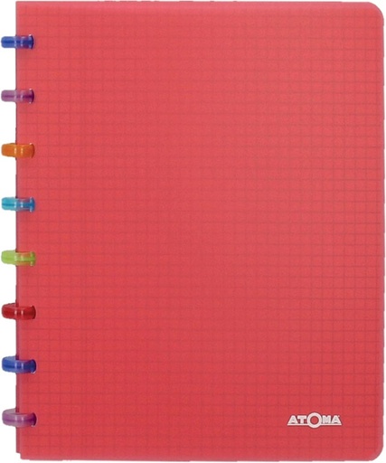 [TIM-4536104] Schrift Atoma Tutti Frutti PP A5 commercieel geruit 144blz transparant rood