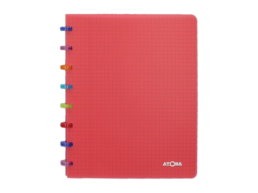 [TIM-4536104] Schrift Atoma Tutti Frutti PP A5 commercieel geruit 144blz transparant rood