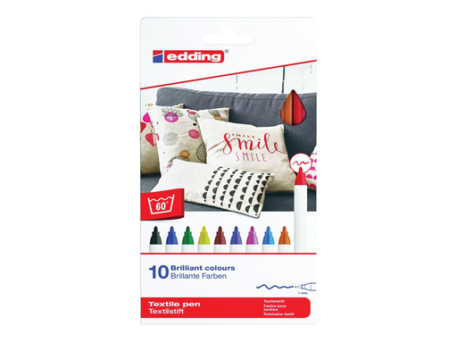 [TIM-4600109] Textielmarker Edding 4600 ronde punt 1mm assorti fun (10)
