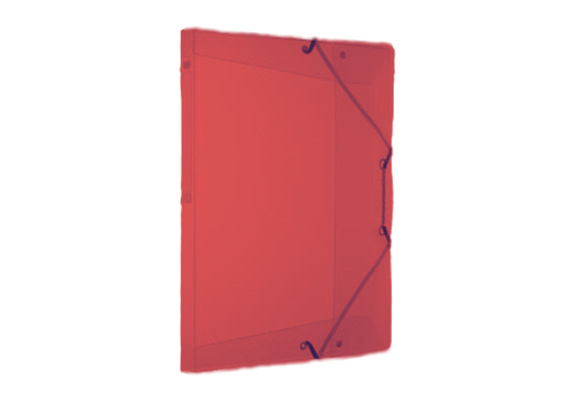 [OUT-499526-20] Elastobox Elba Hawai PP A4 rug 25mm transparant rood