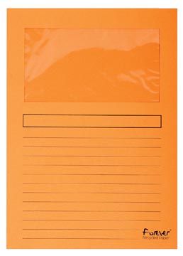 [TIM-50104E] L-map Exacompta Forever karton A4 120g met venster oranje (100)