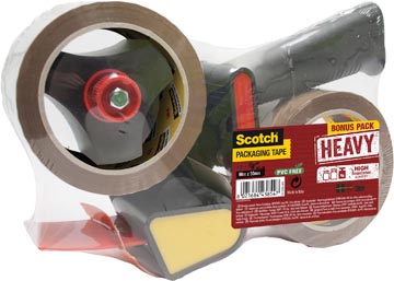 [TIM-5066R2] Tapedispenser Scotch Pistol Grip inclusief 2 rollen Heavy 50mmx66m bruin