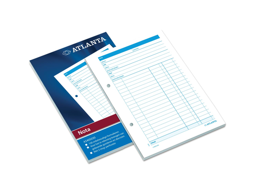 [TIM-5405030] Notitieblok Atlanta 14,8x21cm A5 met opdruk 'nota' nederlandstalig 100bl