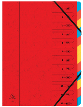 [TIM-54125E] Sorteermap Exacompta karton A4 12-vaks rood