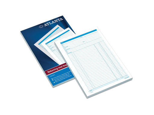 [TIM-5414013] Rekeningblok Atlanta nederlandstalig 21x29,7cm A4 2-voud 1vel carbon 50sets