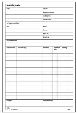 [TIM-5415051] Bestelformulier Atlanta nederlandstalig 14,8x21cm A5 2-voud zelfkopiërend 50sets