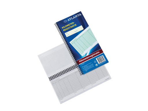 [TIM-5419042] Kilometerregistratie Atlanta Nederlandstalig 14x29,7cm 2-voud 40sets