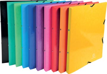 [TIM-54829E] Ringmap Exacompta Iderama karton A4 2 O-ringen 15mm rug 20mm met elastiek assorti