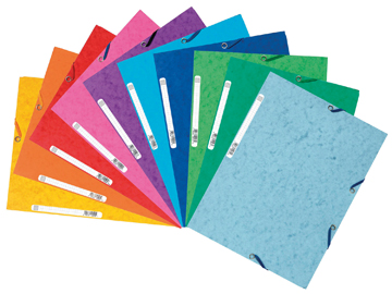 [TIM-55510EX] Elastomap Exacompta karton A4 met 3 kleppen 400gr assorti (10)